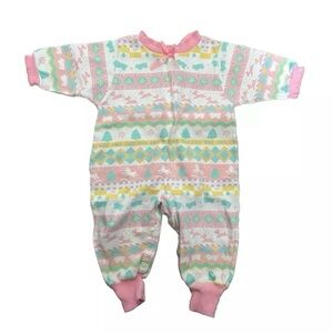 Vintage Carter’s Baby Girl Christmas Romper Size 3-6 Months Made In USA